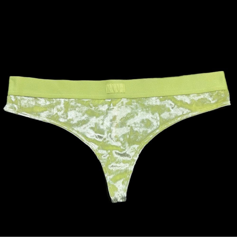 Victoria’s Secret Pink Sexy Crushed Velvet Thong panty Lime XXL